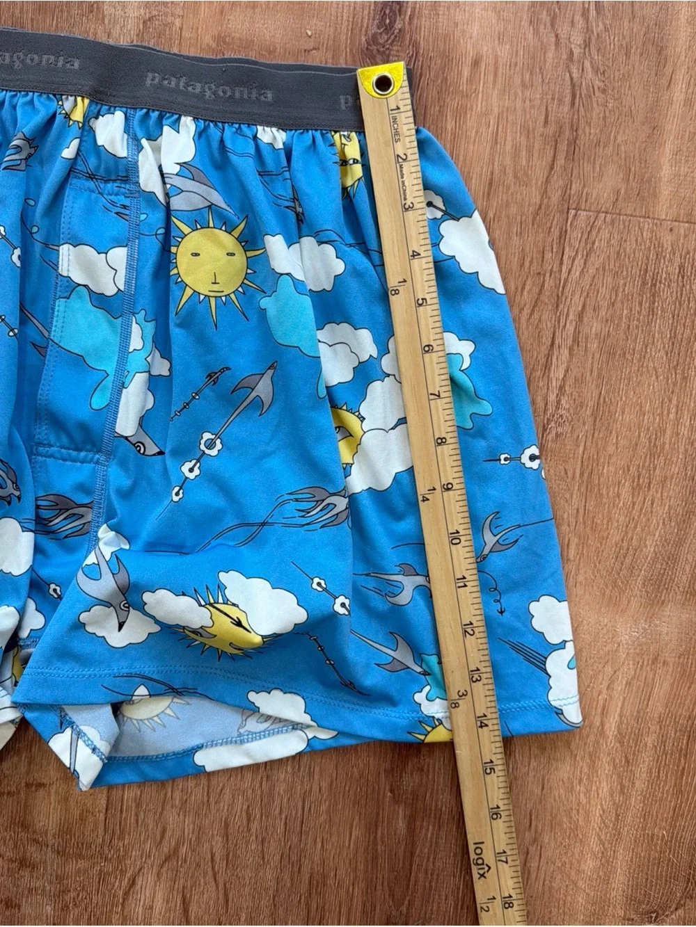 Vintage Patagonia Capilene 2 Lightweight Boxer Shorts Mens Medium Blue Sun Cloud